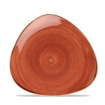 Stonecast Spiced Orange Lotus Triangle Plate 9inch x12 Stonecast Spiced Orange Lotus Triangle Plate 9inch x12