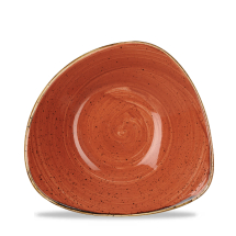 Stonecast Spiced Orange Lotus Triangle Bowl 7.25inch x12