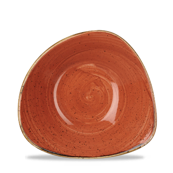 Stonecast Spiced Orange Lotus Triangle Bowl 7.25Inch x12