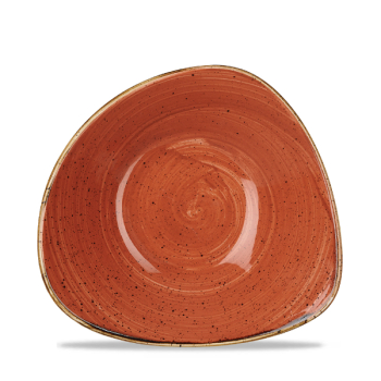 Stonecast Spiced Orange Lotus Triangle Bowl 9Inch x12