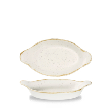 Stonecast Barley White Oval Eared Dish 9 1/8 X 5inch x6