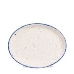 Stonecast Hints Indigo Blue Oval Plate 10" x12 Stonecast Hints Indigo Blue Oval Plate 10" x12