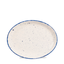 Stonecast Hints Indigo Blue Oval Plate 10inch x12