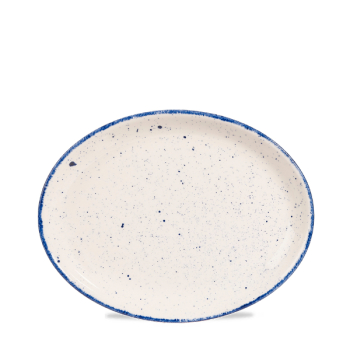 Stonecast Hints Indigo Blue Oval Plate 10Inch x12