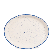 Stonecast Hints Indigo Blue Oval Plate 12inch x12