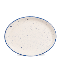 Stonecast Hints Indigo Blue Oval Plate 12inch x12 Stonecast Hints Indigo Blue Oval Plate 12inch x12