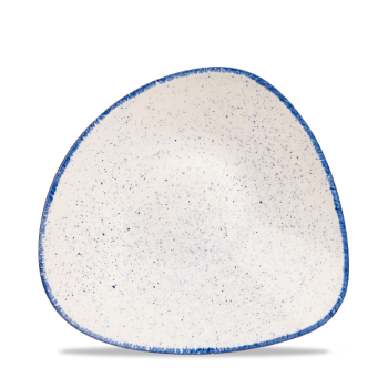 Stonecast Hints Indigo Blue Lotus Triangle Bowl 9 1/4Inch x12