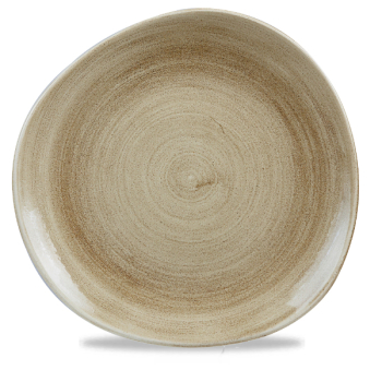 Stonecast Patina Antique Taupe Round Trace Plate 11 1/4Inch x12