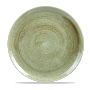 Stonecast Patina Burnished Green Evolve Coupe Round Plate 11.25Inch x12