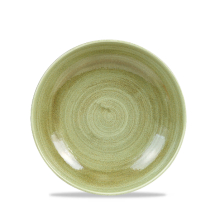 Stonecast Patina Burnished Green Evolve Coupe Bowl 7.25inch x12