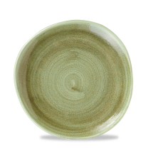 Stonecast Patina Burnished Green Round Trace Plate 8.25inch x12