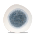 Raku Topaz Blue Round Trace Plate 10 3/8" x12