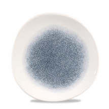 Raku Topaz Blue Round Trace Plate 8 1/4inch x12 Raku Topaz Blue Round Trace Plate 8 1/4inch x12