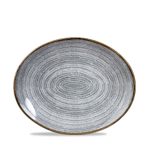 Studio Prints Stone Grey Orbit Oval Coupe Plate 10 5/8inch x12