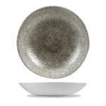 Raku Quartz Black Evolve Coupe Bowl 9.75" x12