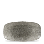 Raku Quartz Black Oblong Chefs Plate (No3) 11.75 x6" x12