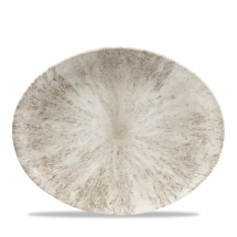 Stone Agate Grey Orbit Oval Coupe Plate 12.5inch x12 Stone Agate Grey Orbit Oval Coupe Plate 12.5inch x12
