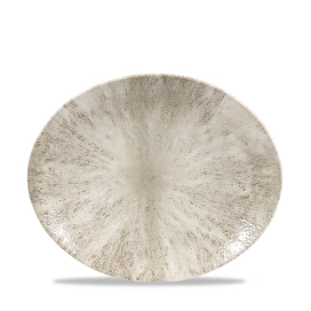 Stone Agate Grey Orbit Oval Coupe Plate 10Inch x12