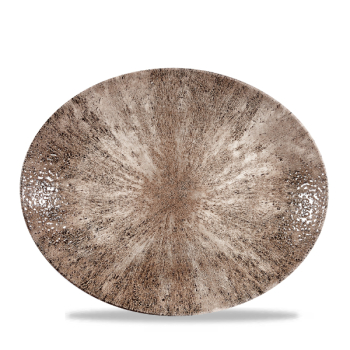 Stone Zircon Brown Orbit Oval Coupe Plate 12.5Inch x12