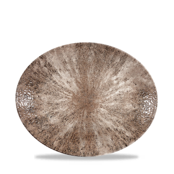 Stone Zircon Brown Orbit Oval Coupe Plate 10Inch x12