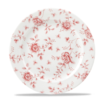 Rose Chintz Cranberry Plate 10.875Inch x6