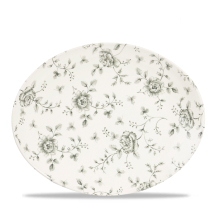 Rose Chintz Grey Orbit Oval Coupe Plate 12 1/2X10inch x6