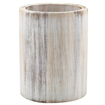White Wash Acacia Wood Cutlery Cylinder