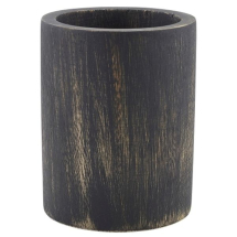Black Wash Acacia Wood Cutlery Cylinder