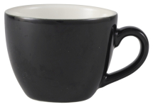 GenWare Porcelain Black Bowl Shaped Espresso Cup 9cl/3oz x6