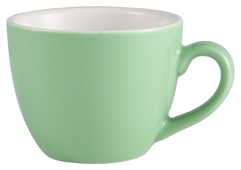 GenWare Porcelain Green Bowl Shaped Espresso Cup 9cl/3oz x6