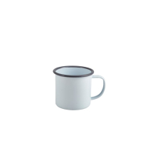 Enamel Mug White with Grey Rim 36cl/12.5oz x1