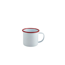 Enamel Mug White with Red Rim 36cl/12.5oz x1