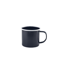 Enamel Mug Black with White Rim 36cl/12.5oz x1
