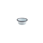 Enamel Ramekin White with Grey Rim 8cm Dia 90ml/3.2oz x1