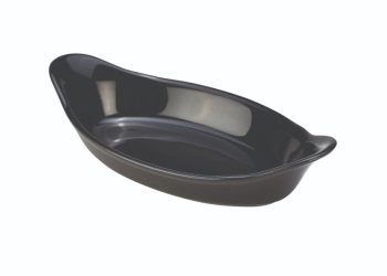 Royal GenWare Oval Eared Dish 16.5cm Black x6