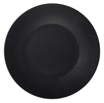 Luna Wide Rim Plate 21cm Dia Black Stoneware x6
