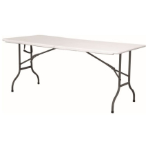 Centre Folding Table 6' White HDPE x1