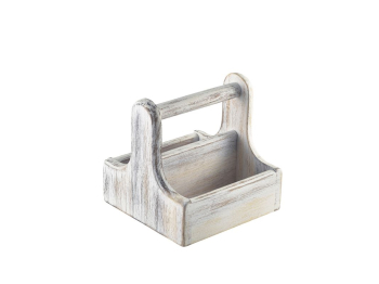 Small White Wooden Table Caddy x1