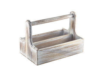 White Wooden Table Caddy x1