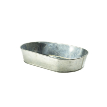 Galvanised Steel Serving Platter 24X15cm x1