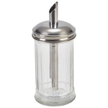 Sugar Pourer Clear Glass Base S/St.Tube Top x1 Sugar Pourer Clear Glass Base S/St.Tube Top x1