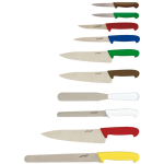 10 Piece Colour Coded Knife Set + Knife Case x1