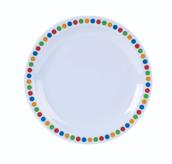 GenWare Melamine 6.25Inch Plate- Coloured Circle x12