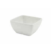 White Melamine Curved Square Bowl 10.5cm x1