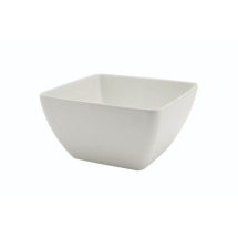 White Melamine Curved Square Bowl 19cm x1