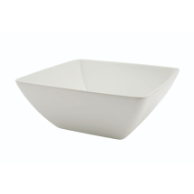 White Melamine Curved Square Bowl 26.2cm x1