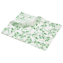 Greaseproof Paper Green Floral Print 25 x 20cm x1