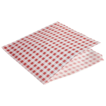 Greaseproof Paper Bags Red Gingham Print 17.5 x 17.5cm x1