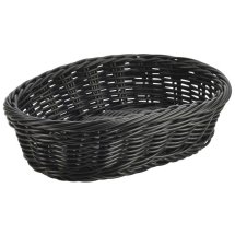 Black Oval Polywicker Basket 22.5 x 15.5 x 6.5cm x1 Black Oval Polywicker Basket 22.5 x 15.5 x 6.5cm x1