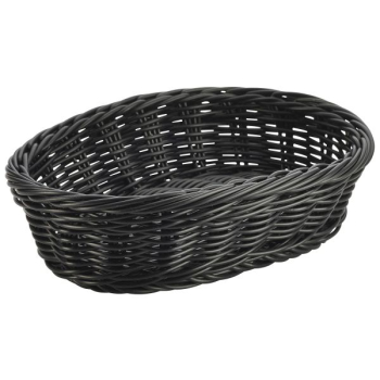 Black Oval Polywicker Basket 22.5 x 15.5 x 6.5cm x1 Black Oval Polywicker Basket 22.5 x 15.5 x 6.5cm x1
